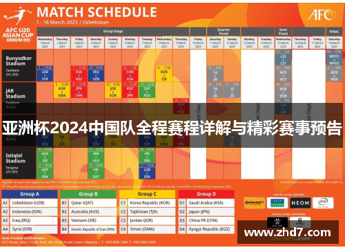 亚洲杯2024中国队全程赛程详解与精彩赛事预告
